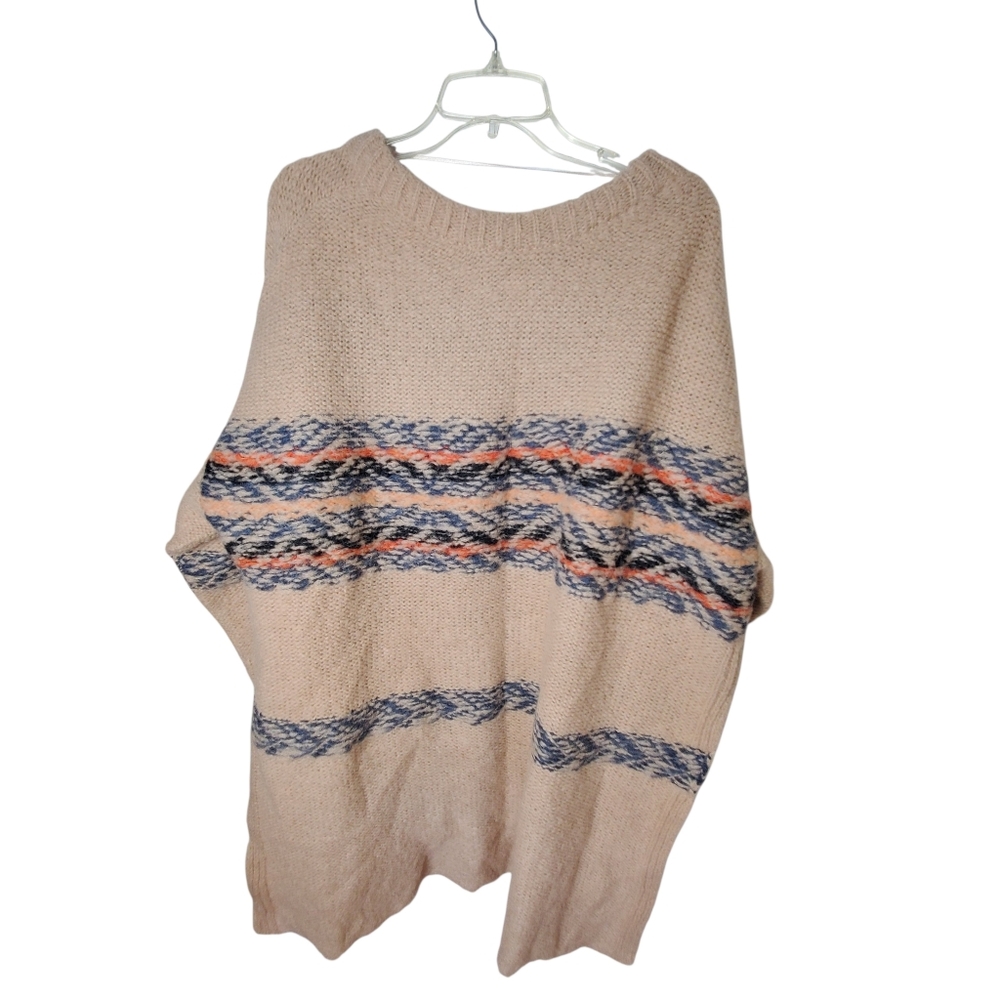 Free People Oversized Alpaca Fair Isle Tunic Boho Sweater - Picture 6 of 8